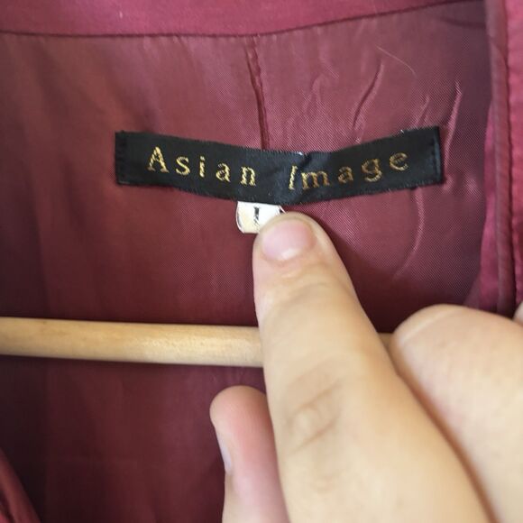 Womens Satin Chinese Jacket Dragon Design 100% Silk Size Large Red Artsy City - Picture 5 of 12